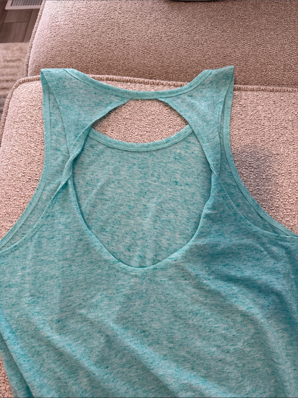 Light Teal blue Athletic Tank Top with open back PINK